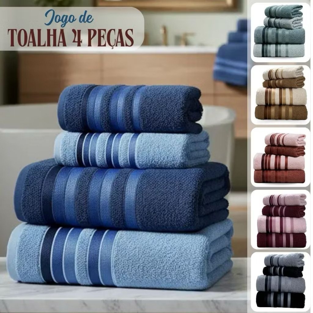 Kit 4 toalhas luxo